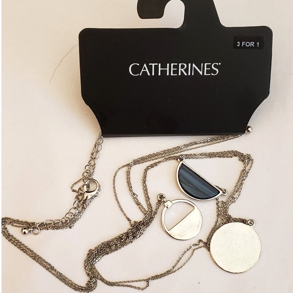 Catherine's 3 for 1 Silver and Blue Necklaces - Picture 3 of 4